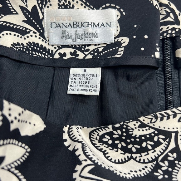 Vintage Dana Buchman 100% Silk Faux Wrap Skirt Size 8 - Picture 5 of 7